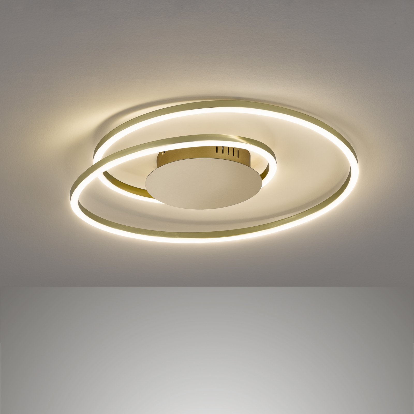 LED stropní svítidlo Holy Ø 49cm mosaz matná