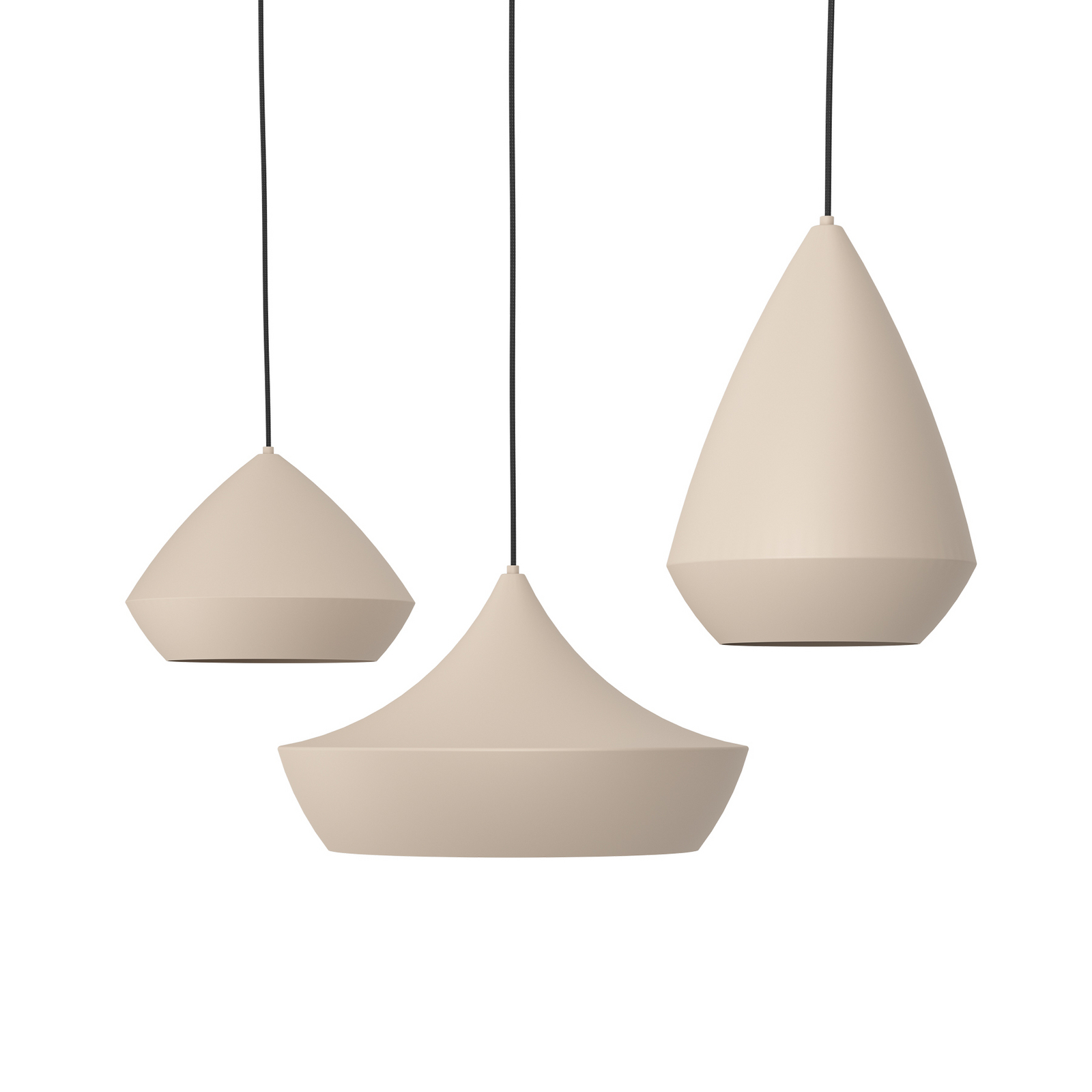 Suspension Torremolinos, beige, 93 cm, à 3 lampes - Stars of Light