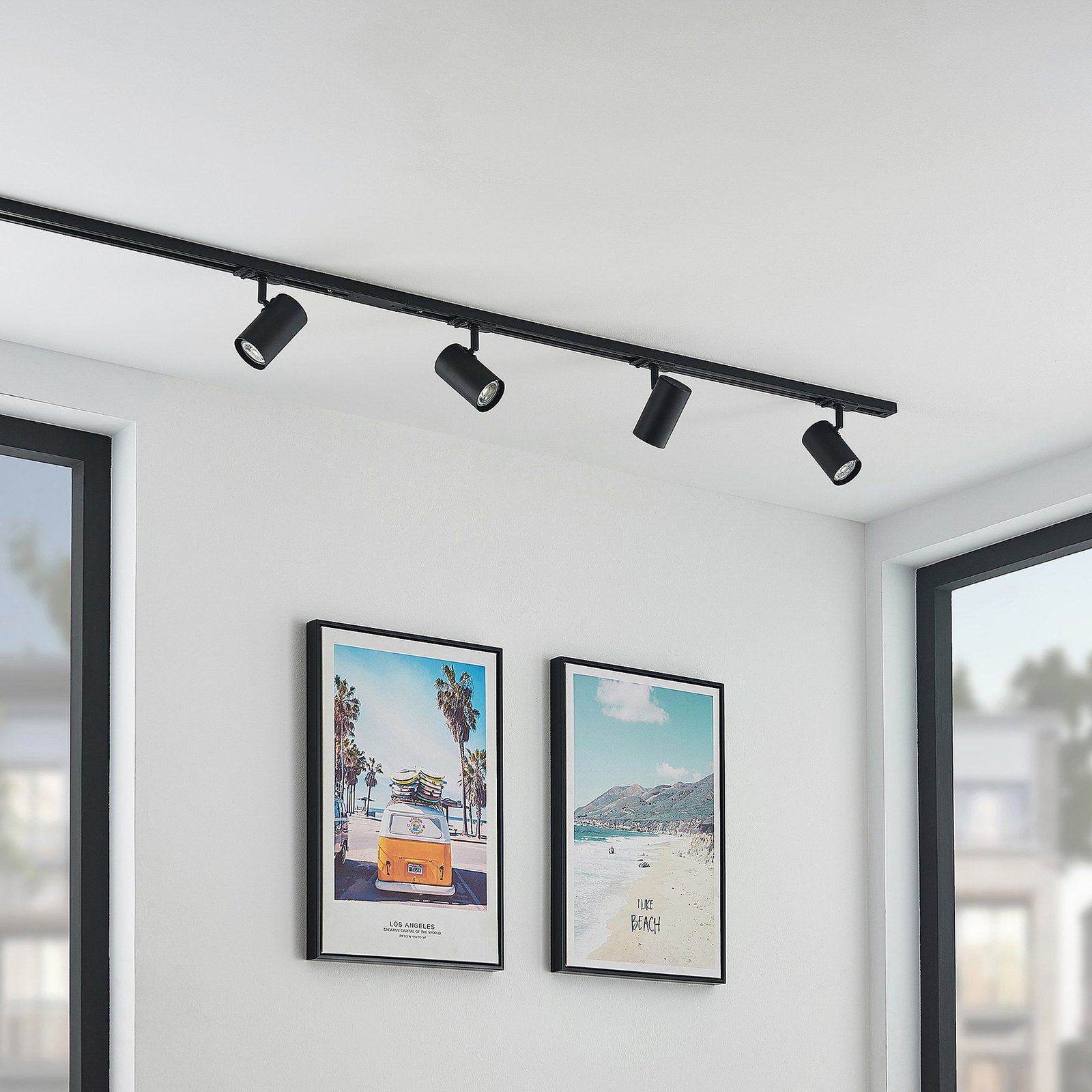 Lindby complete track system Linaro, 4-bulb, black