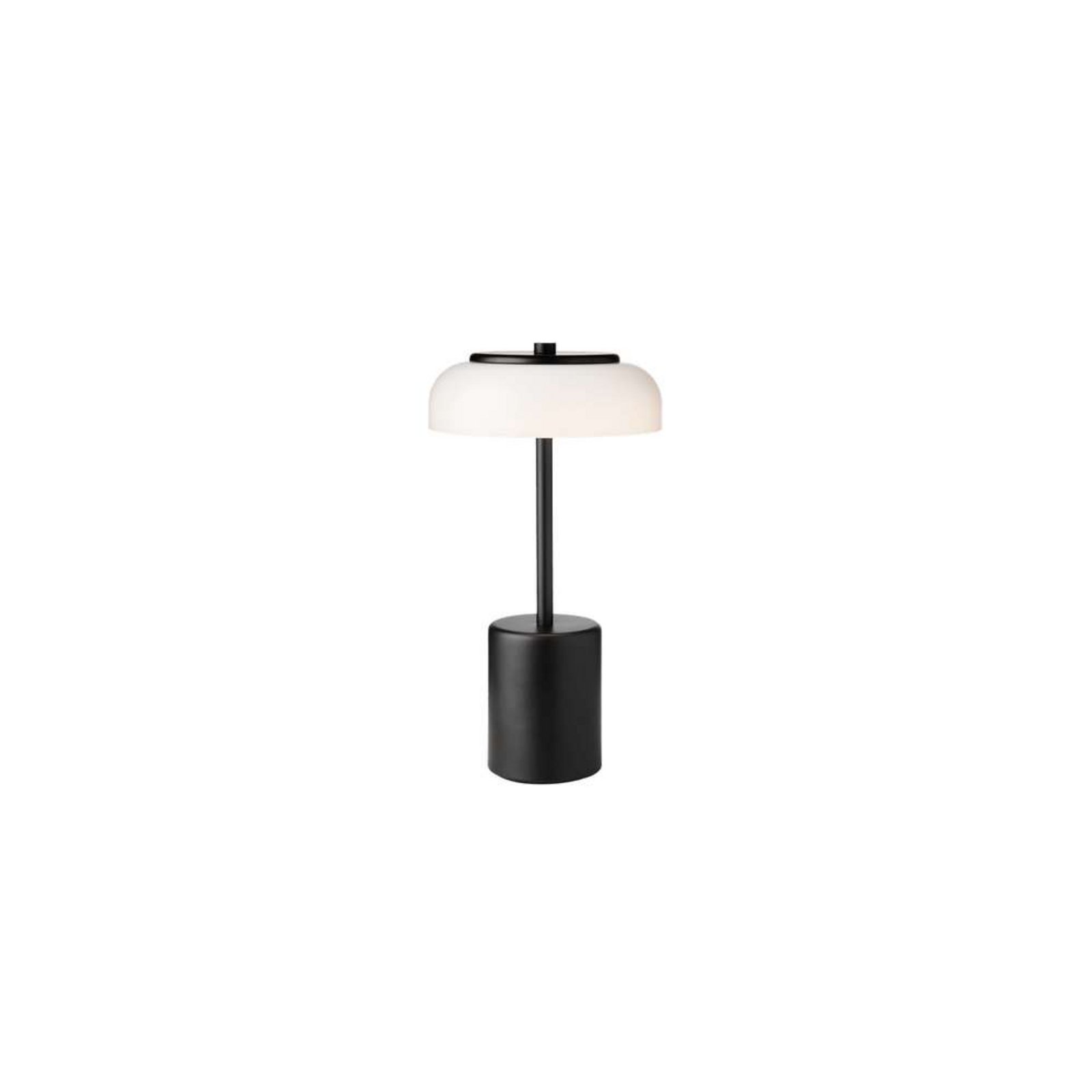 Nuura LED tölthető asztali világítás Blossi, magasság 26 cm, fekete/opál