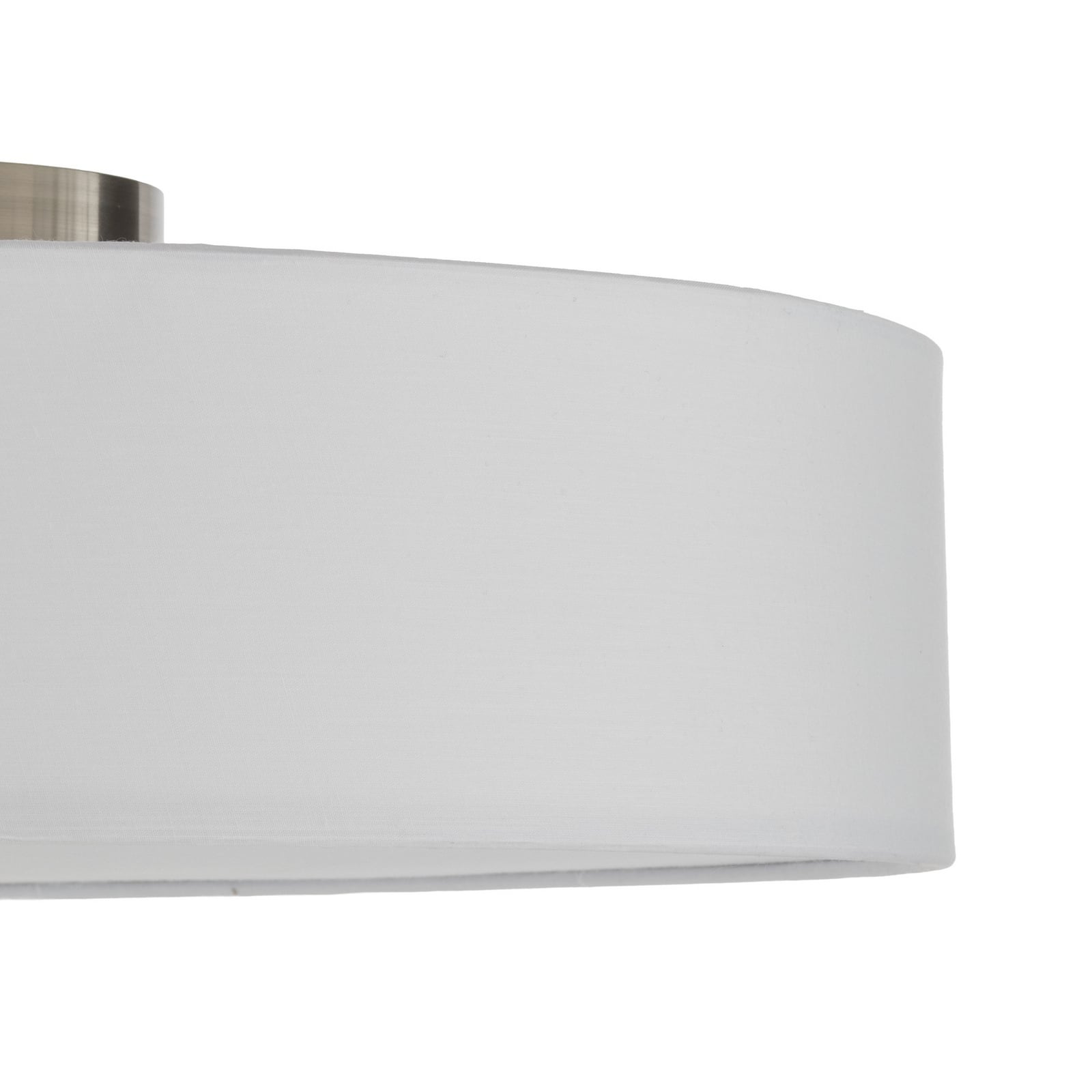 Lindby Sebatin ceiling light, Ø 50 cm, white, fabric, E27