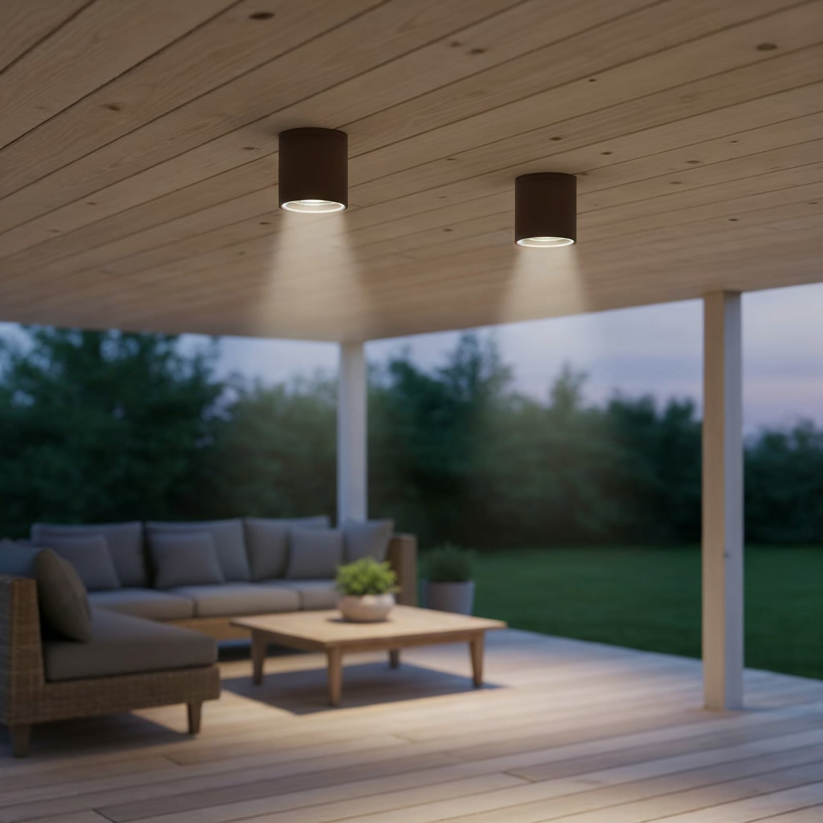 Ideal Lux Lubinis šviestuvas Gun, kavos rudos spalvos, aliuminis, IP44, GU10