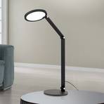 Lampe de table LED Fati, noir, hauteur 60 cm, aluminium, variateur