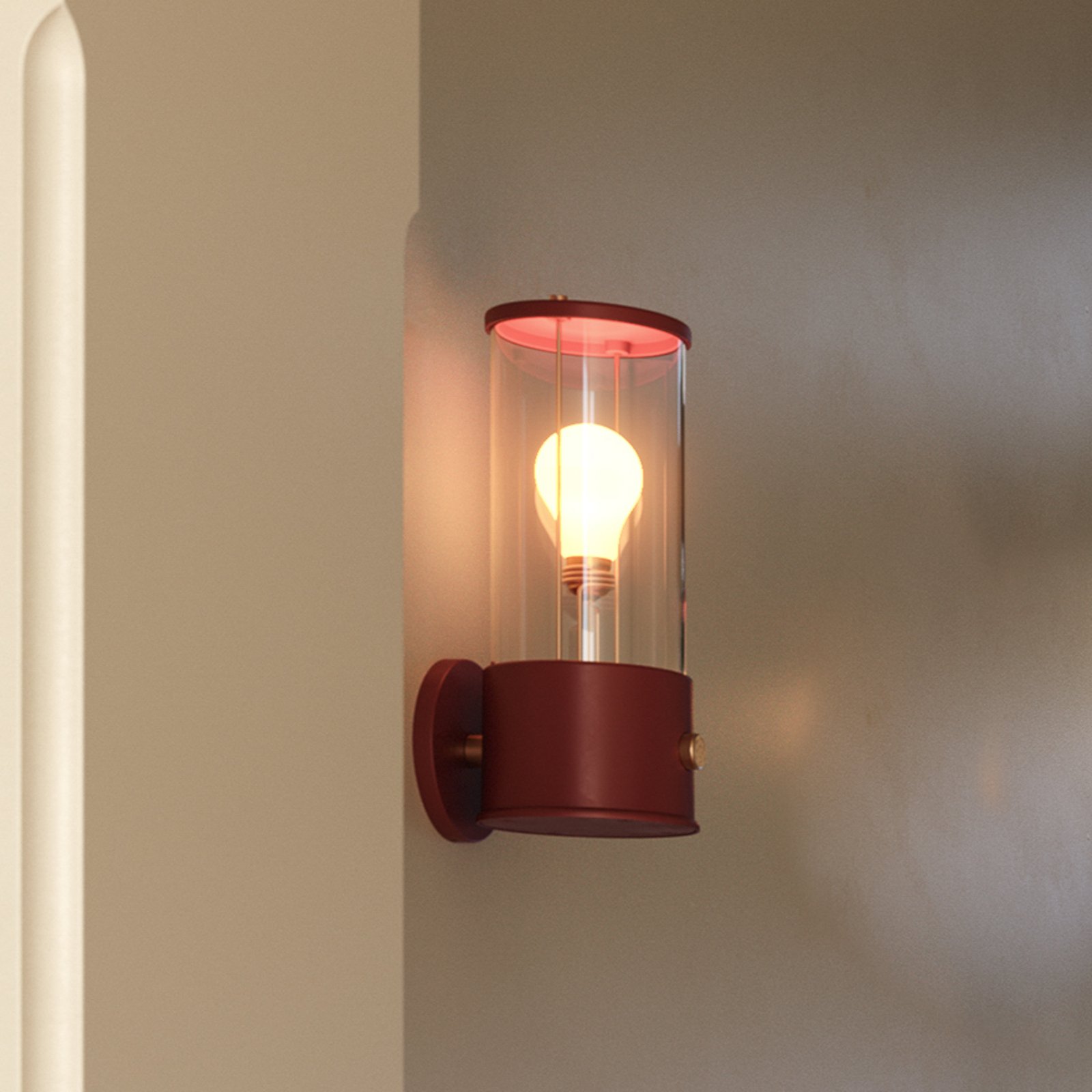 Tala sienas lampa Muse Portable, LED lampa E27, sarkana