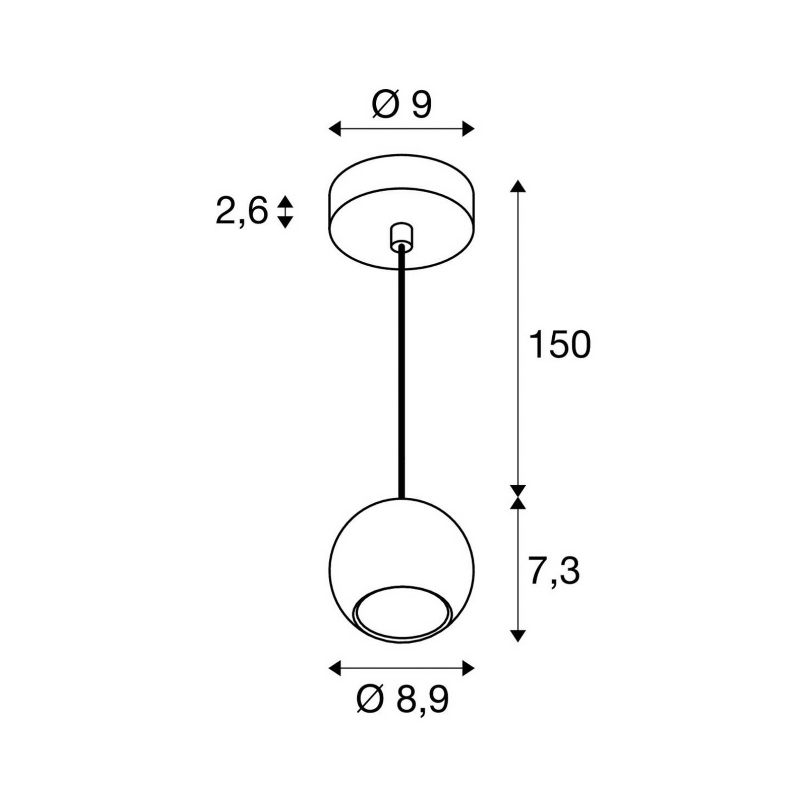SLV Lampa wisząca Light Eye 90, biała, Ø 9 cm, metal