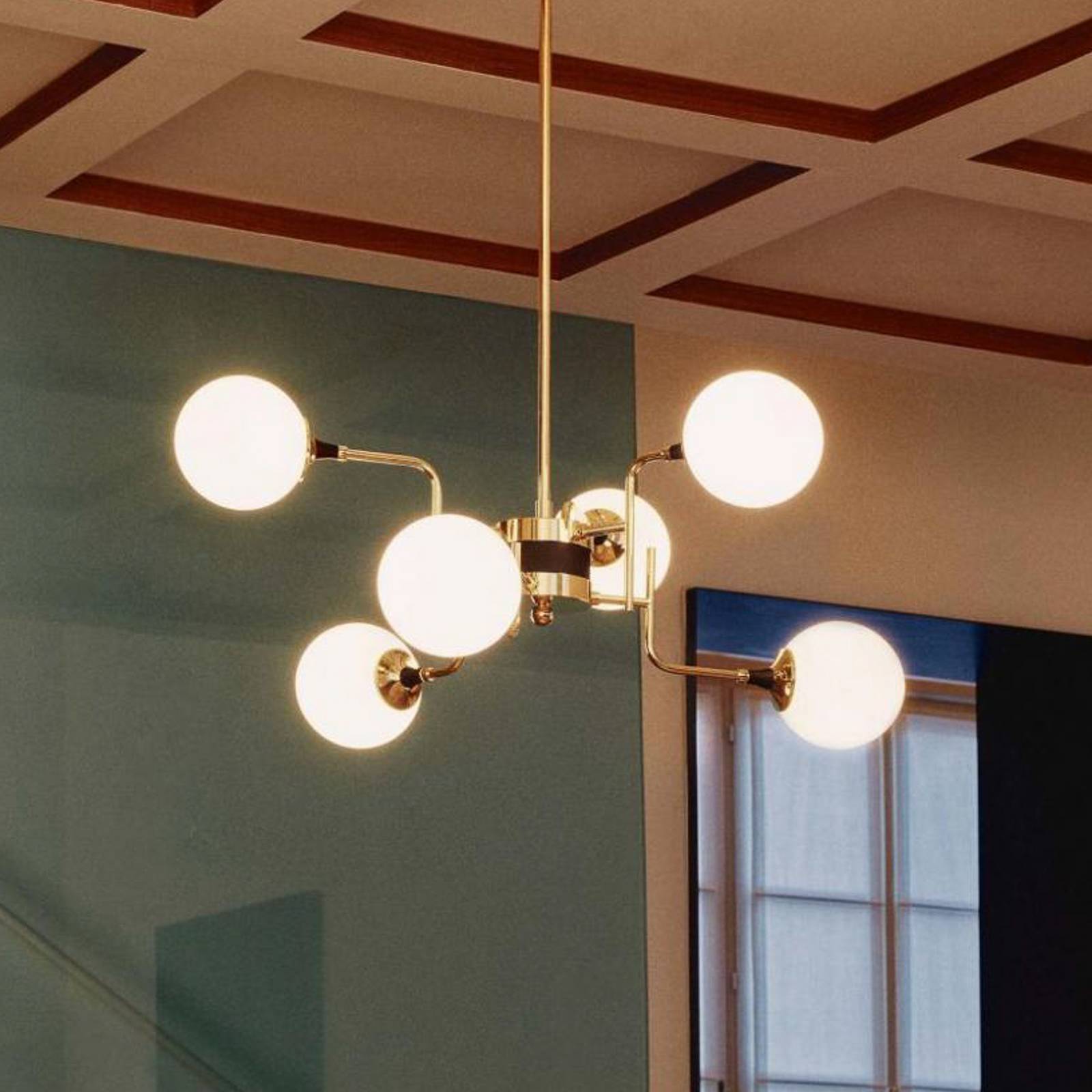 Stilnovo Hängelampe Galassia, goldfarben, Länge 91 cm günstig online kaufen