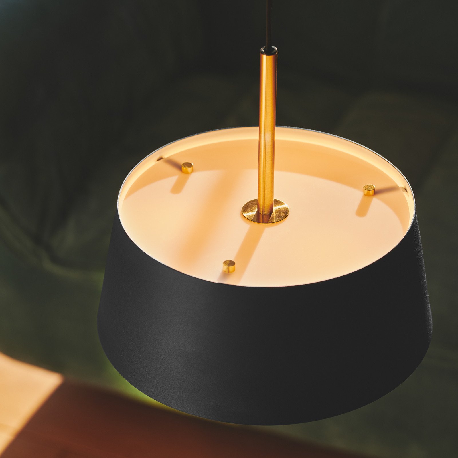Nordlux Clasi 30 lampă suspendată pe negru cu difuzoare - Camera de zi / sufragerie - negru auriu - Metal
