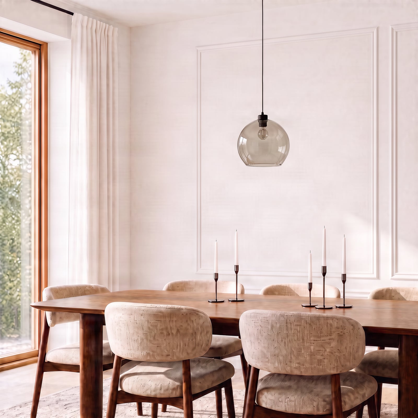 Cubus pendant light, Ø 30 cm, amber glass, E27 Cubus pendant light, Ø 30 cm, amber glass, E27