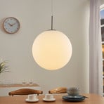 Lindby Rhona pendant light, opal glass globe 30 cm