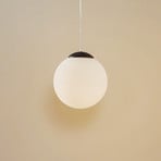 Pendant light Ball, opal glass/chrome, Ø 30 cm