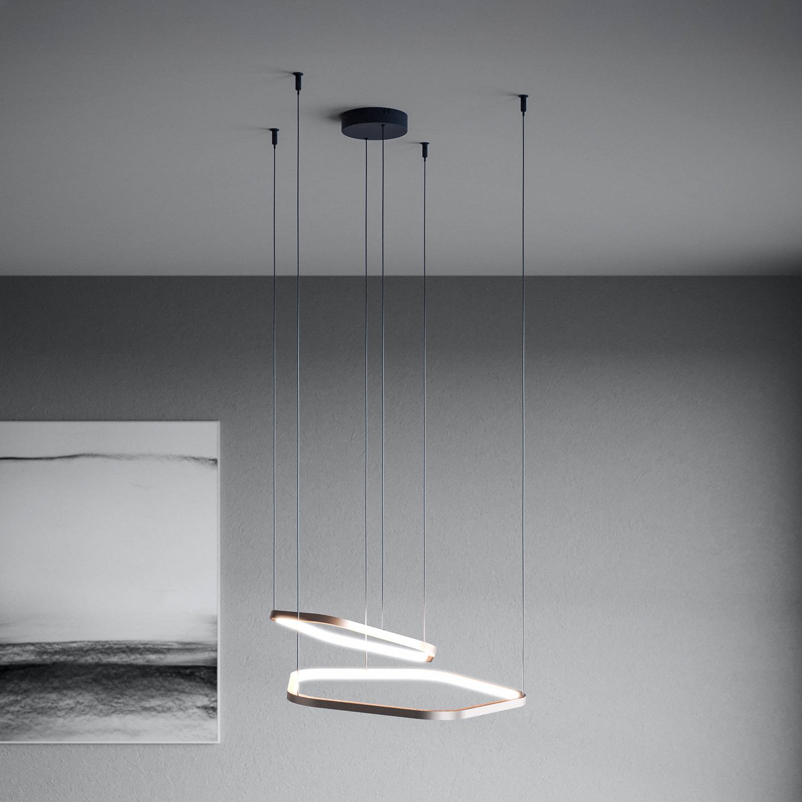 Stars of Light LED-hänglampa Estrella, brons, 2 lampor, CCT