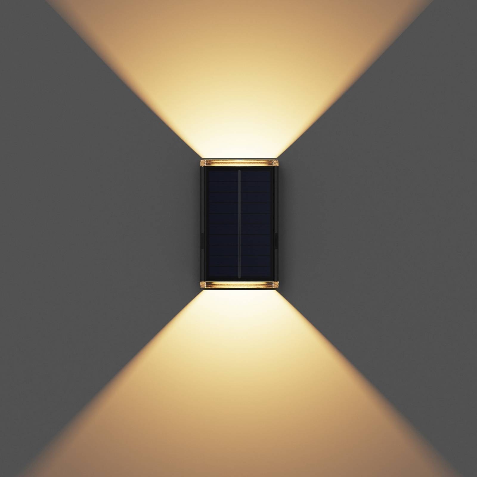 Lumisky LED wandlamp op zonne-energie Rody, zwart, hoogte 16 cm, set van 2, IP65