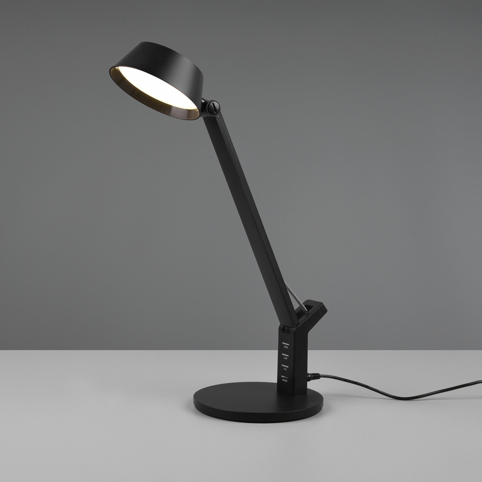 Trio Lighting Lampă de masă LED Ava cu funcție dimmer negru - Studiu / Birou - modern - negru mat - Plastic