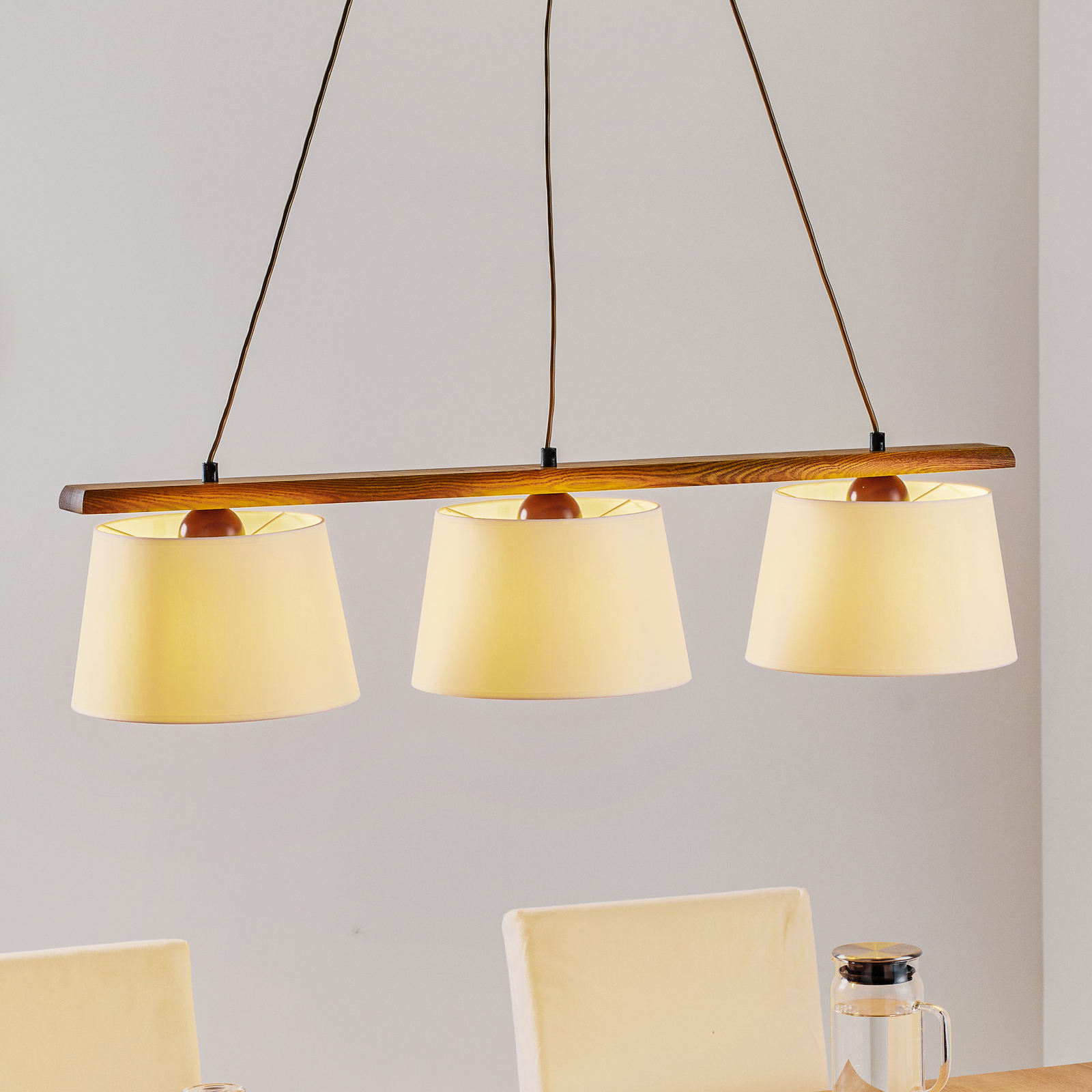 Hanglamp Sweden, 3-lamps, eiken rustiek