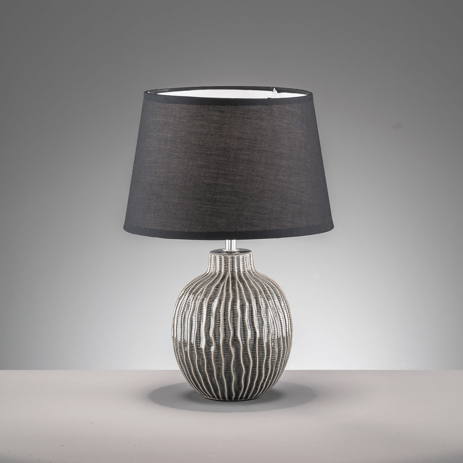 Fischer & Honsel Anau table lamp fabric lampshade and ceramic base, for Living / Dining Room, ceramics, fabric, E27, 60 W, energy efficiency: A++, H: 45 cm