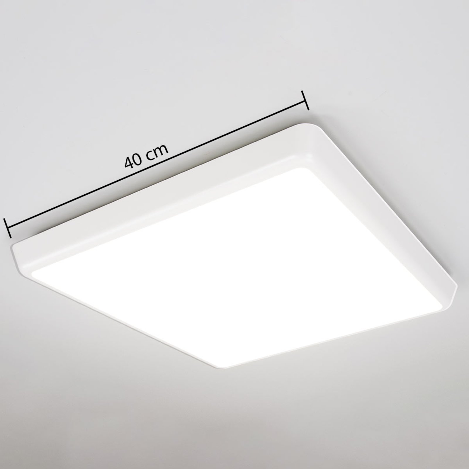 LED ceiling light Augustin, angular, 40 x 40 cm