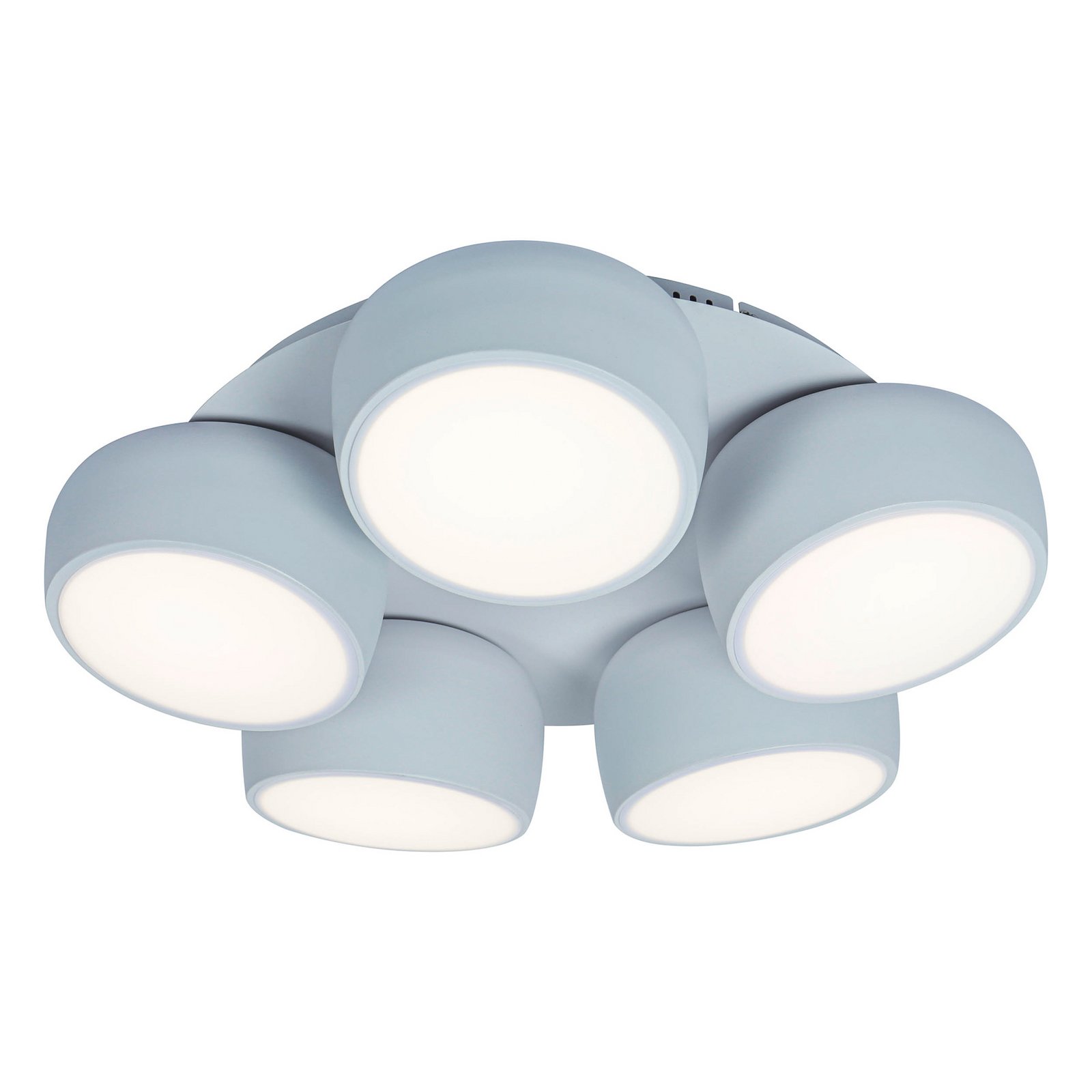 Eliora LED ceiling lamp, 5-bulb, white, CCT, remote control