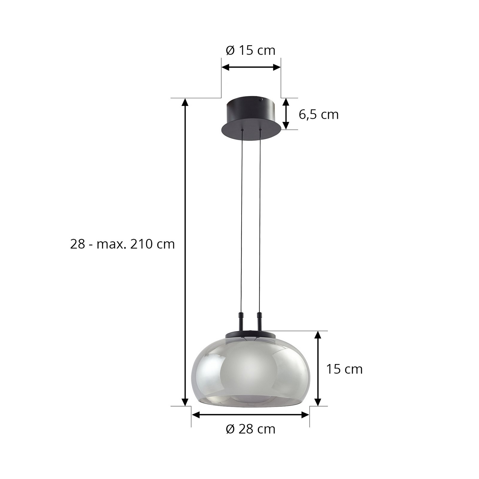 Dain LED Pendelleuchte Rauch Grau - Lucande