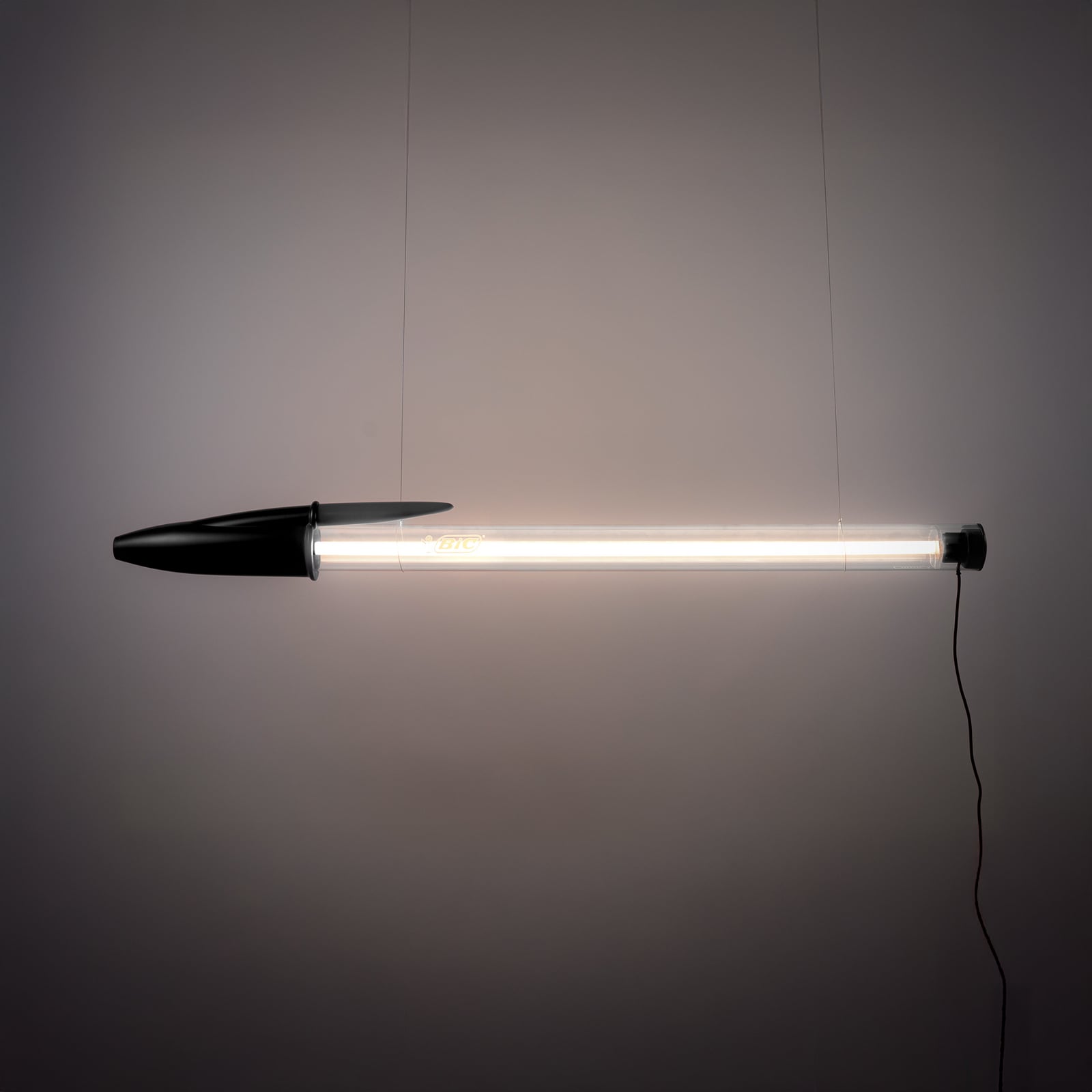 SELETTI LED hanglamp BIC, zwart, lengte 173 cm