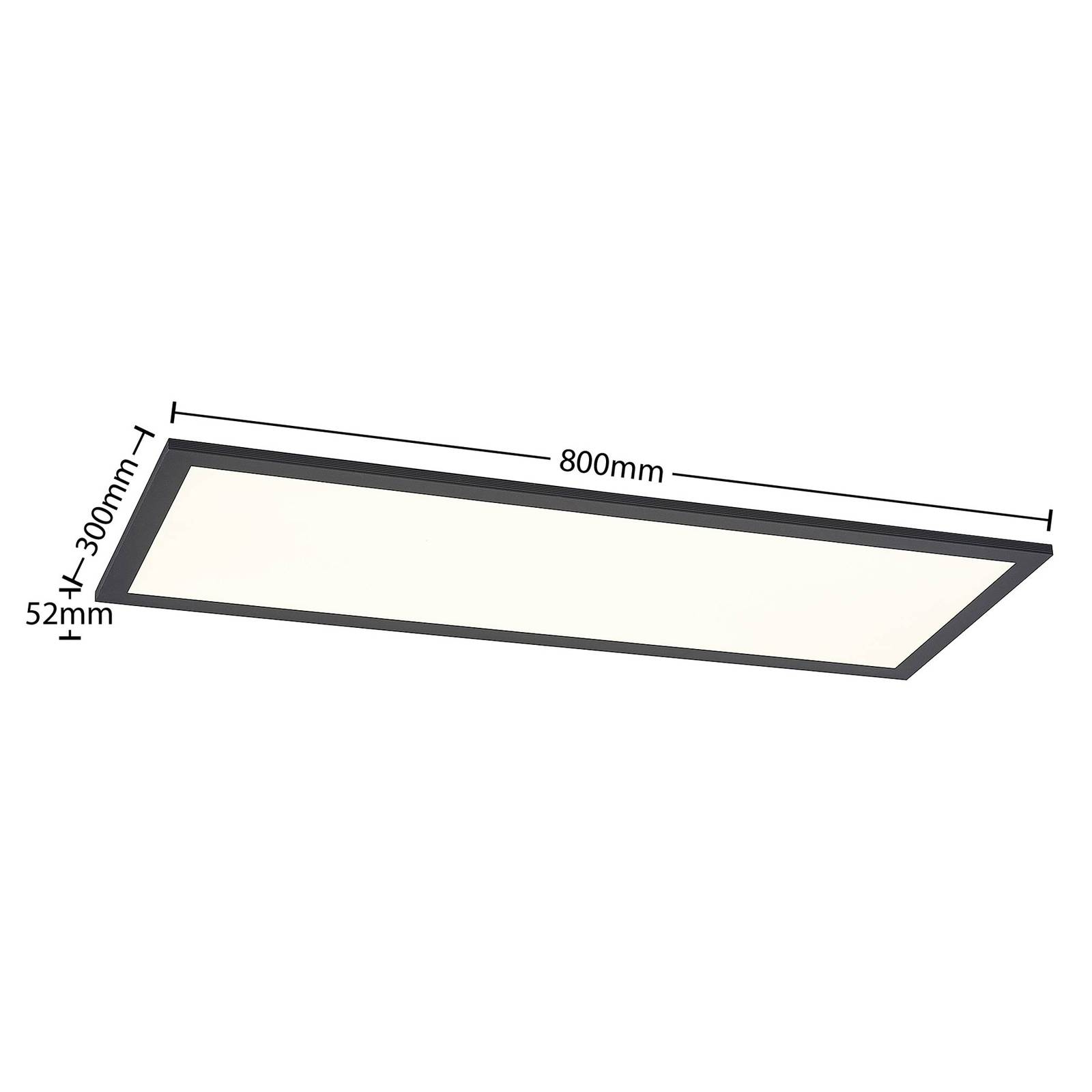 Panel LED Lindby Nelios, 80 x 30 cm, 4000 K, czarny, metalowy