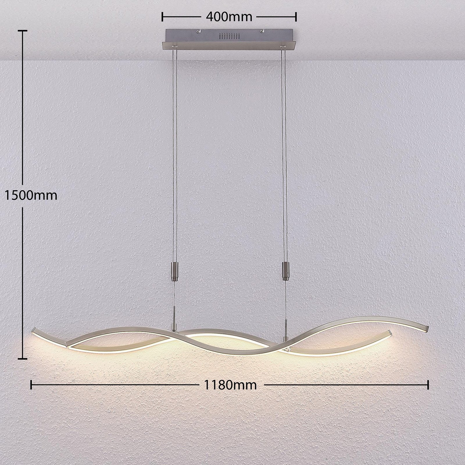 Lucande Mairia LED-Hängeleuchte, höhenverstellbar