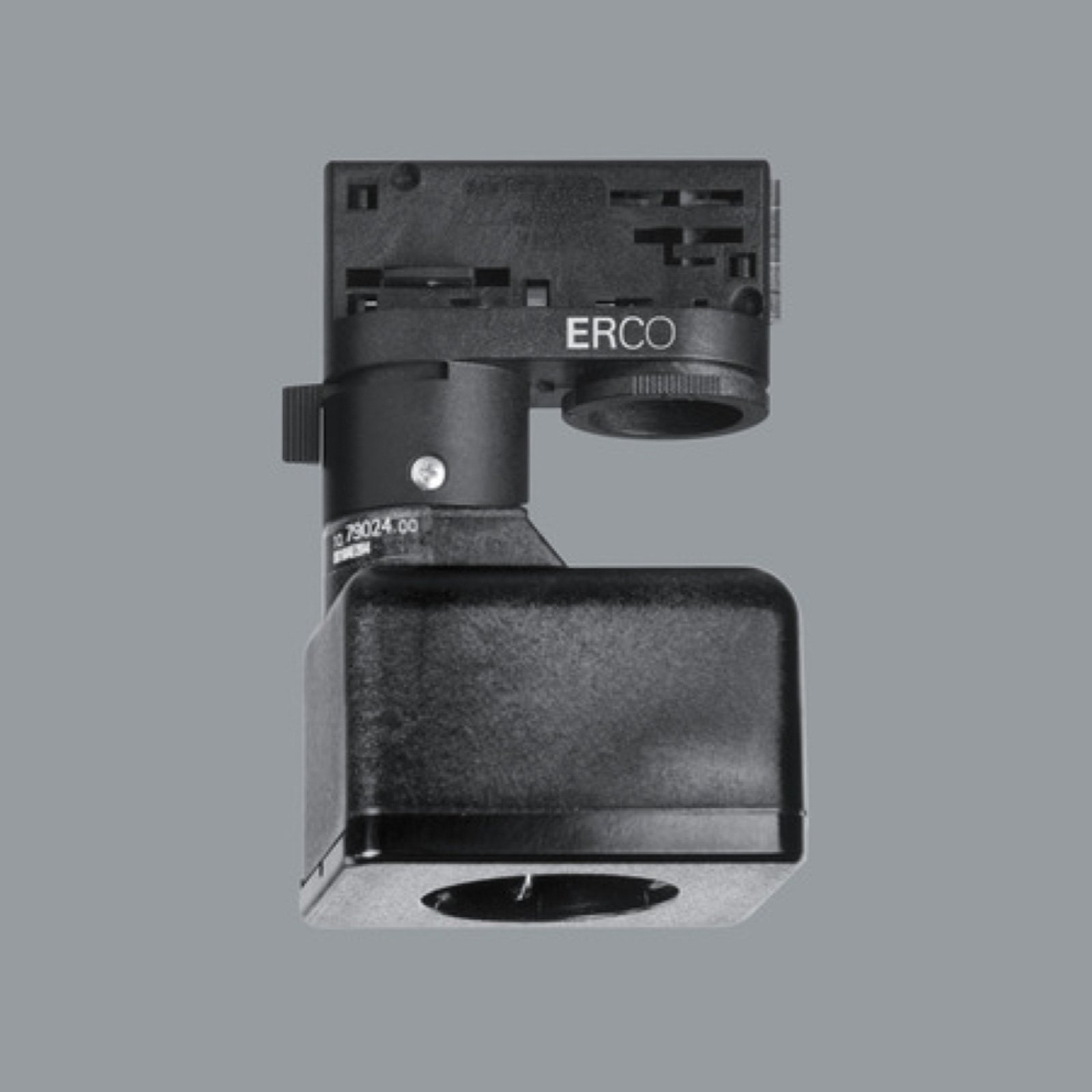 ERCO 3-circuit adapter with a Schuko socket, black