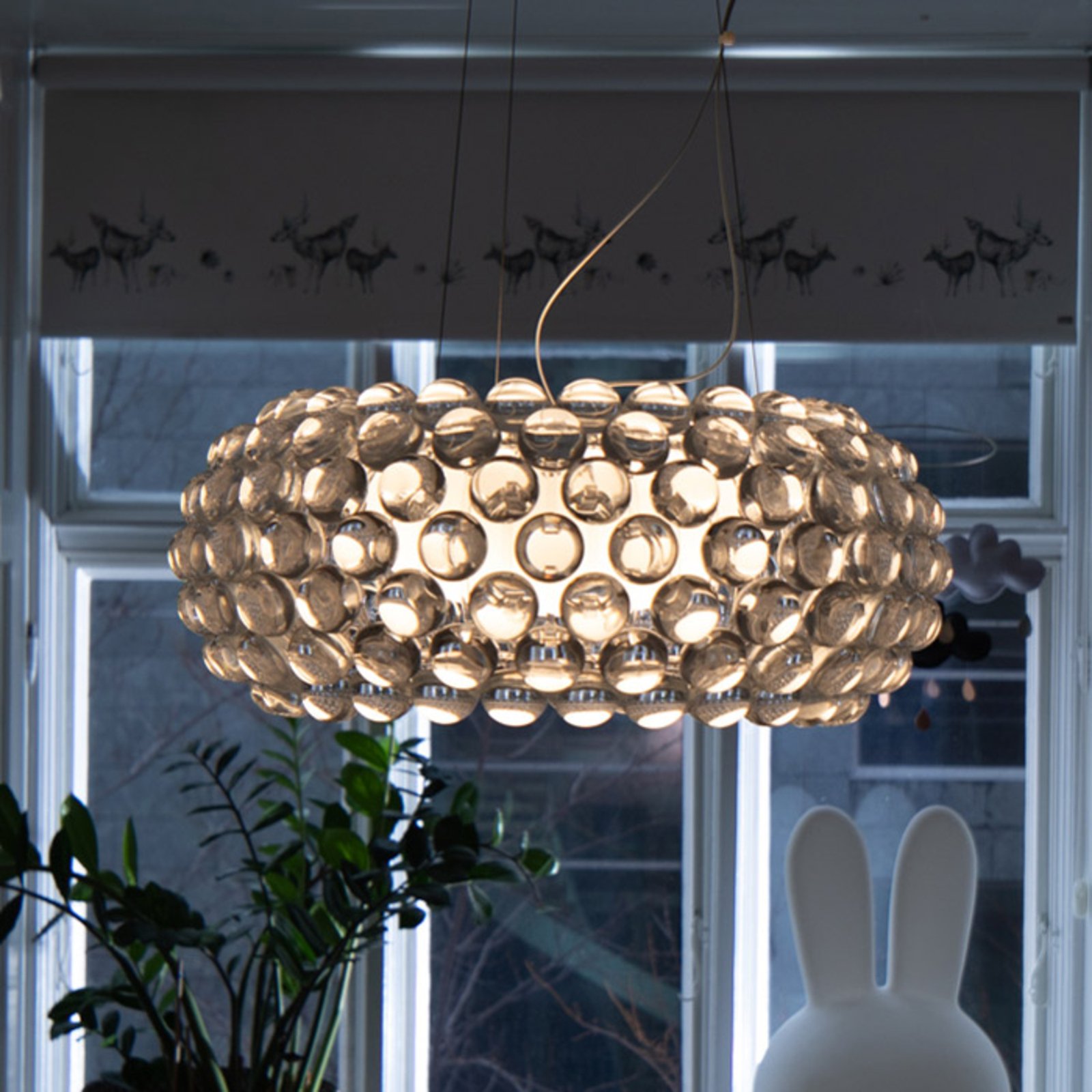 Caboche Plus media Pendellampe R7s, grau - Foscarini