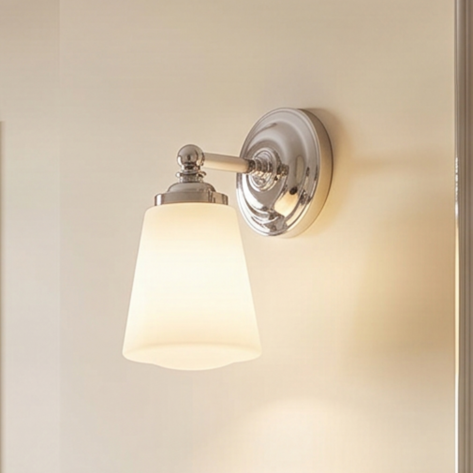 Arcchio applique murale pour salle de bain Mahdi, chrome, verre, 11cm, IP44