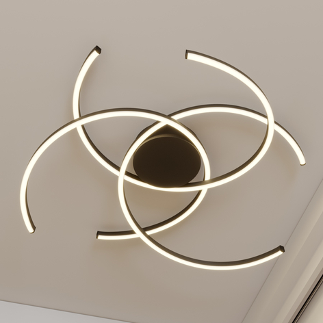 Lindby Katris LED-kattovalaisin, 73 cm, musta