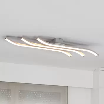 Plafonnier LED Lungo aluminium, hauteur 25 cm