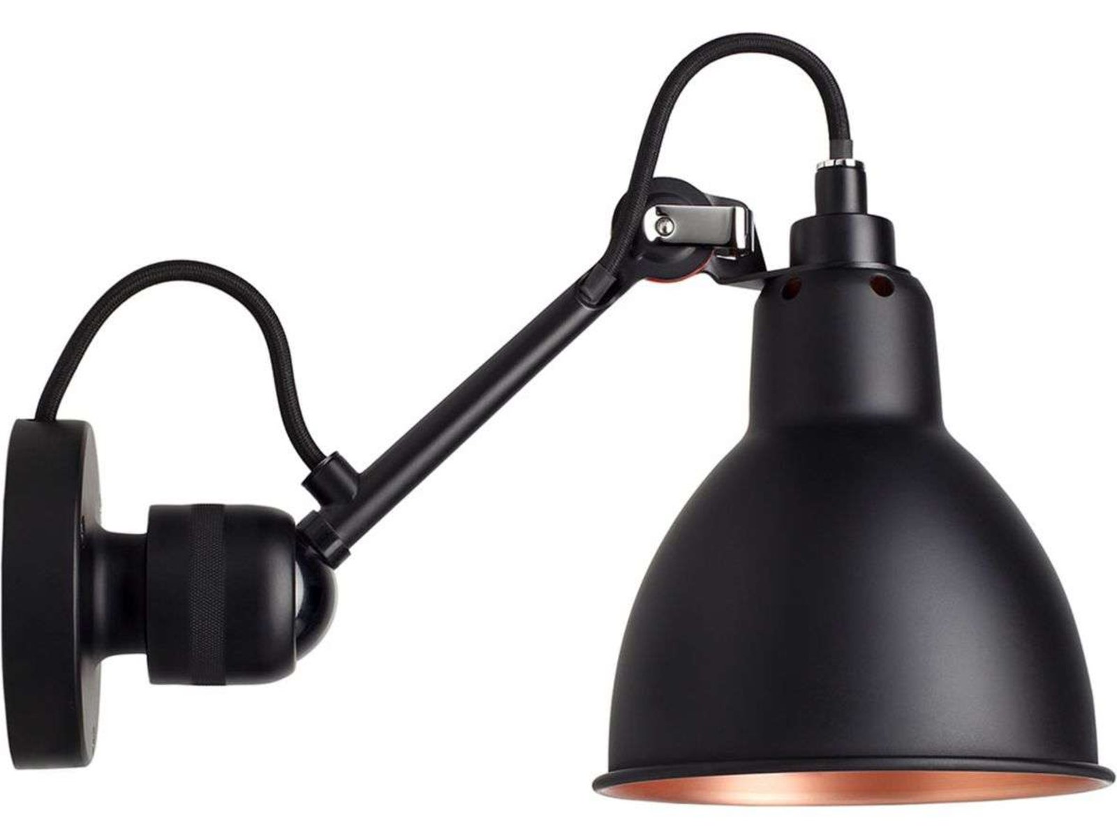 304 Nástěnné Svítidlo Black/Black/Copper - Lampe Gras