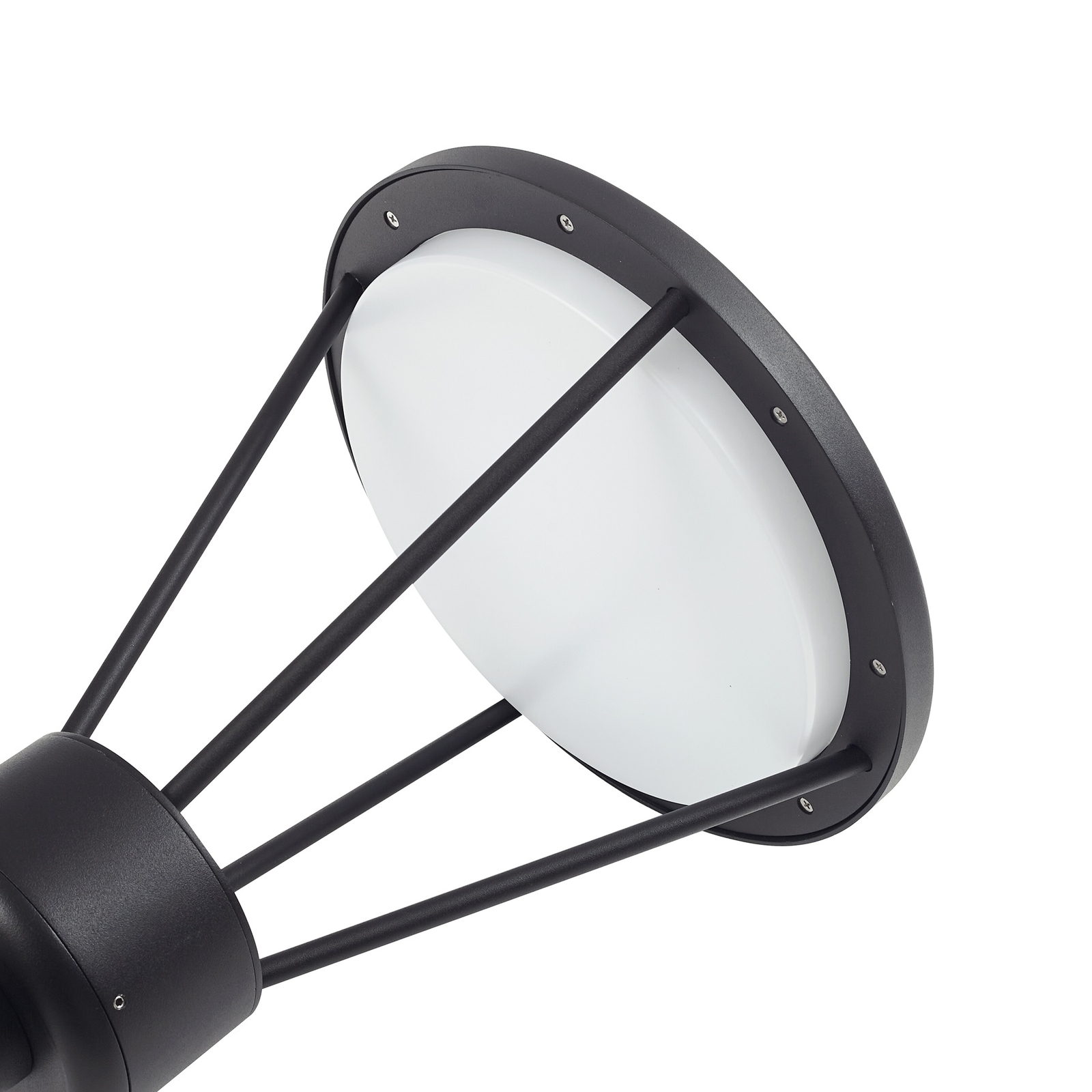 Lucande luminaire d'extérieur LED Elario, 222 cm, noir, aluminium