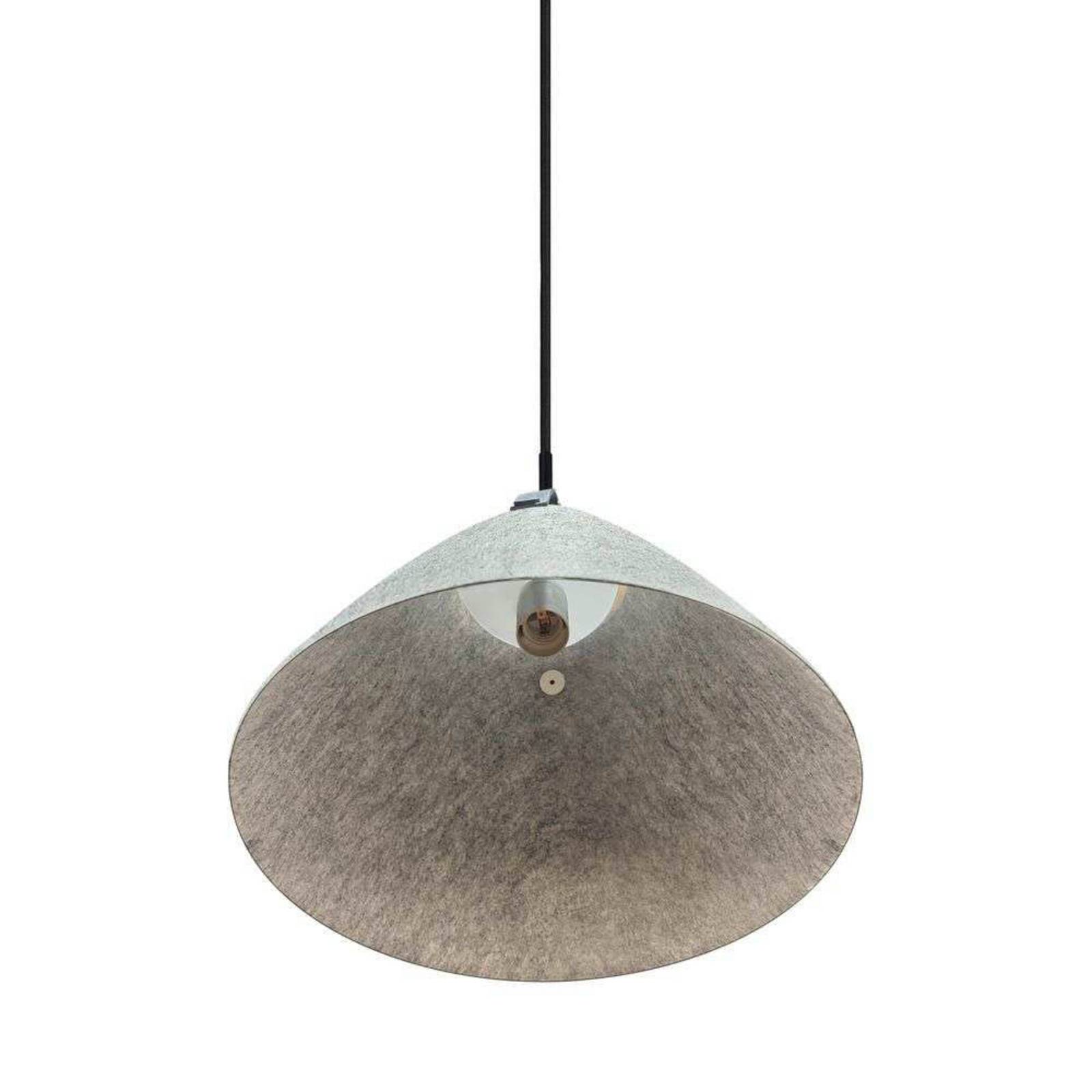 Lampa wisząca Strap, jasnoszara, Ø 36 cm, metal/skóra