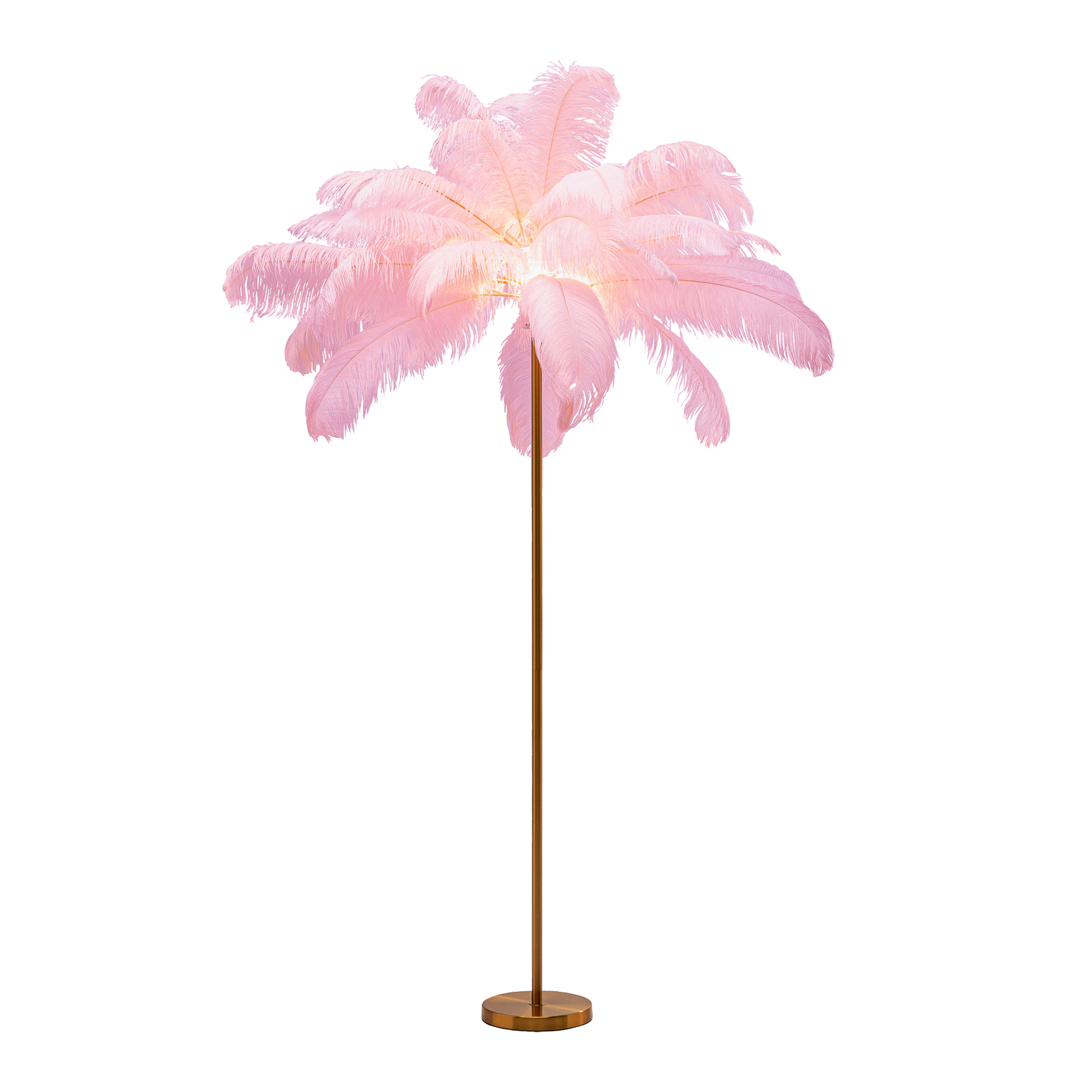 KARE Feather Palm lámpara de pie con plumas, rosa