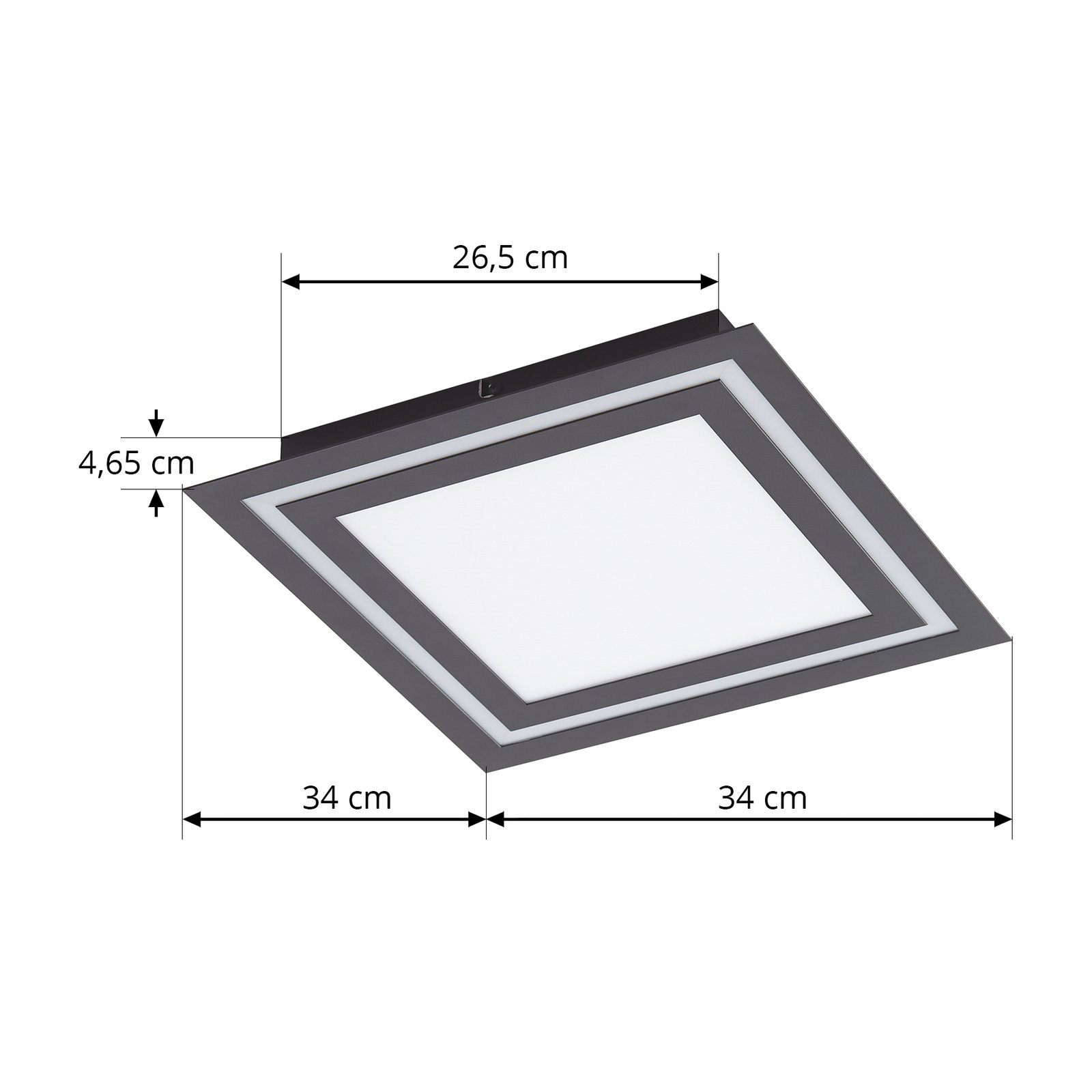 Lucande Leicy LED-Deckenlampe RGBW schwarz 34 cm