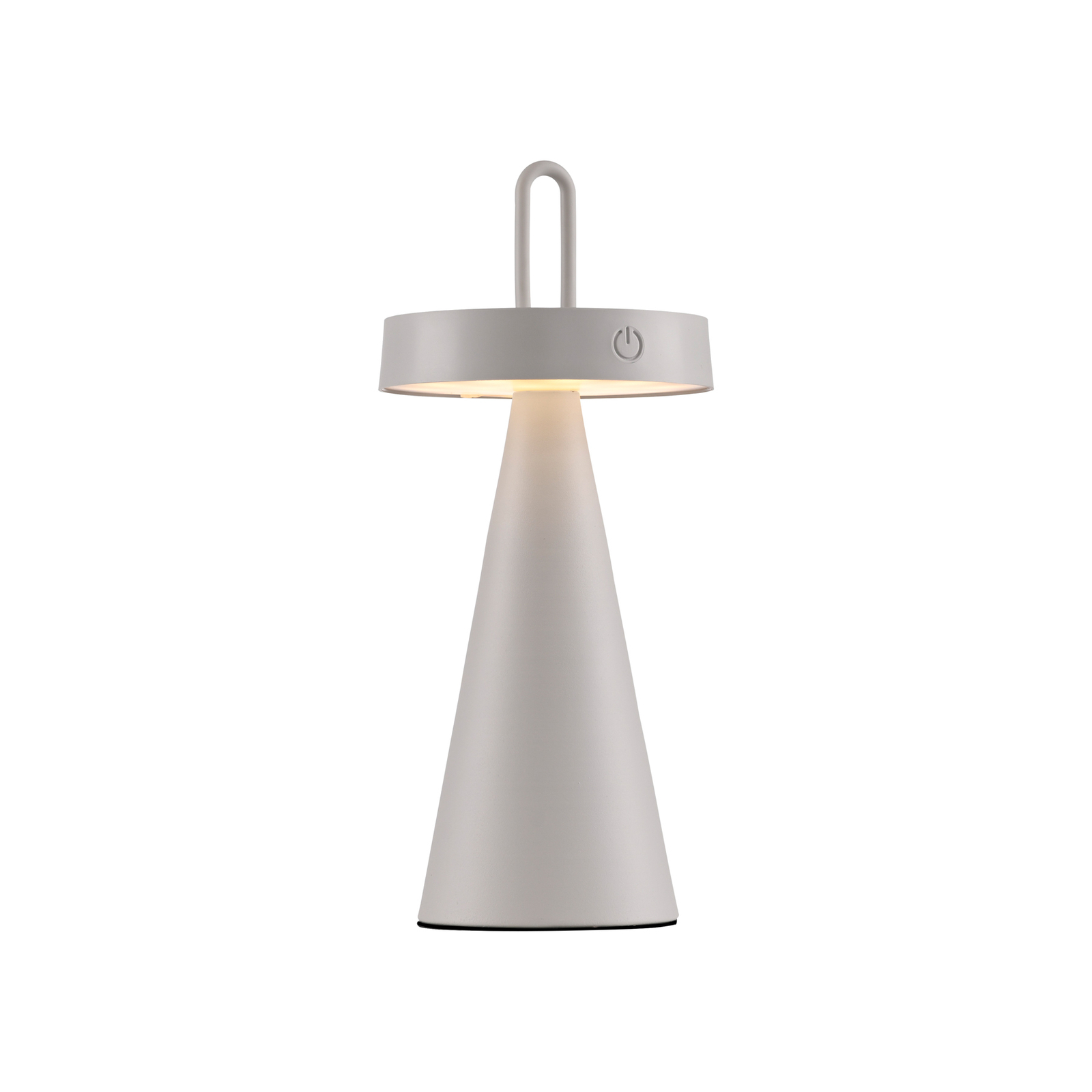 JUST LIGHT. Lampada da tavolo LED Alwa grigio-beige in ferro IP44