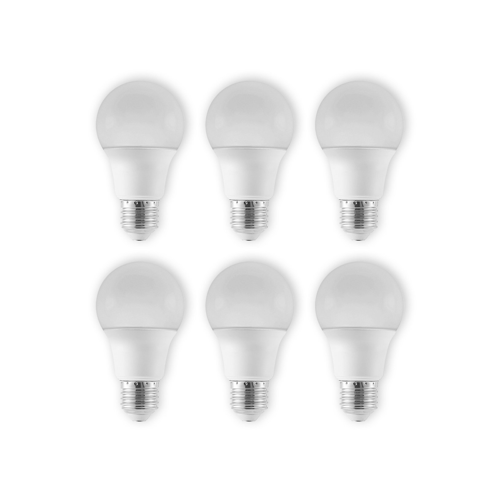 LED-lamppu E27 A60 4,9 W, 3 000 K, opaali, 6 kpl