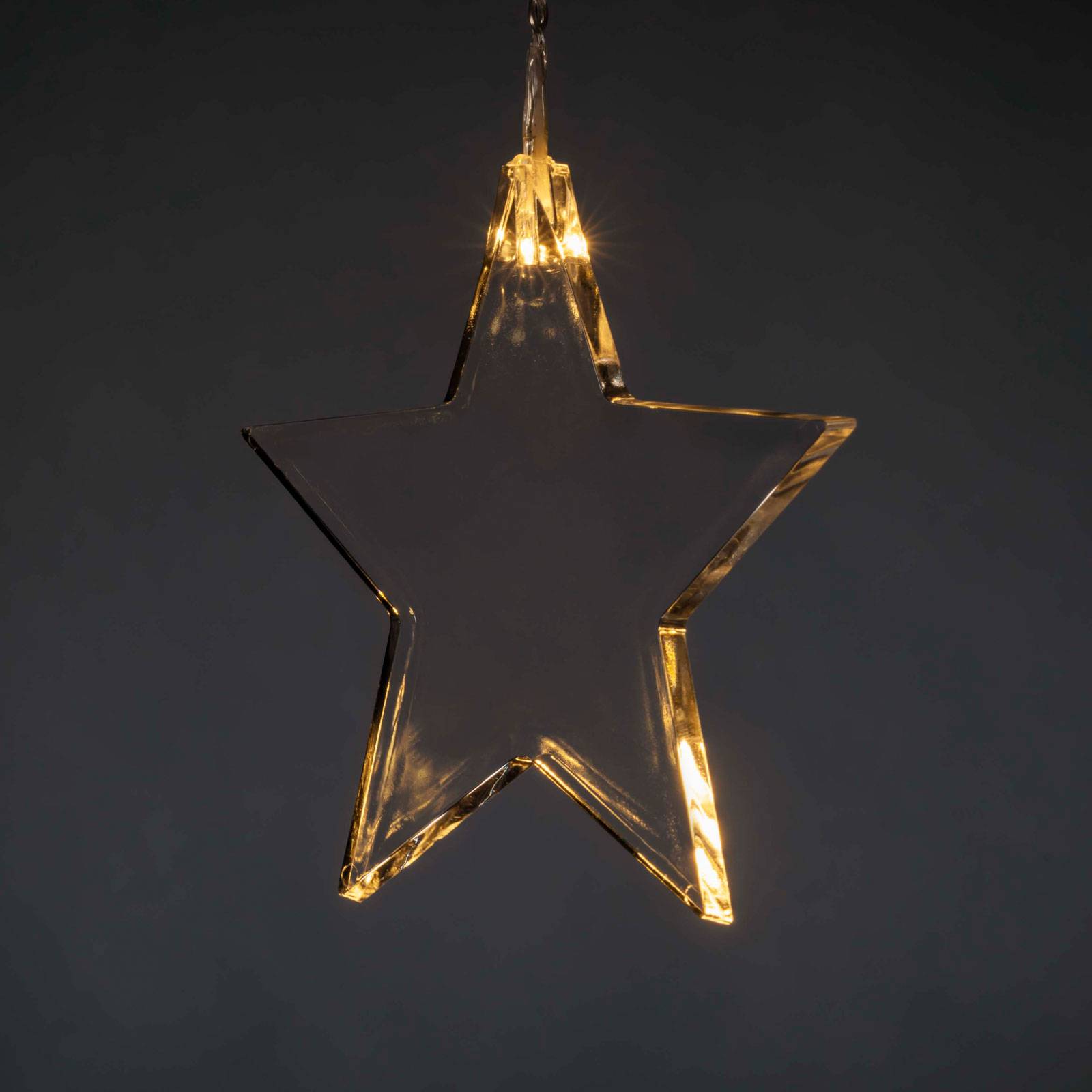 Konstsmide Christmas 8-tähtinen LED-valoverho sisätiloihin