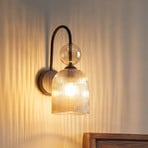 Vägglampa Sophia, konjak/svart, glas, höjd 33,5 cm, E14