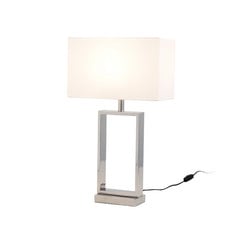 Sprazzo bordlampe, fod sølv, stofskærm, hvid