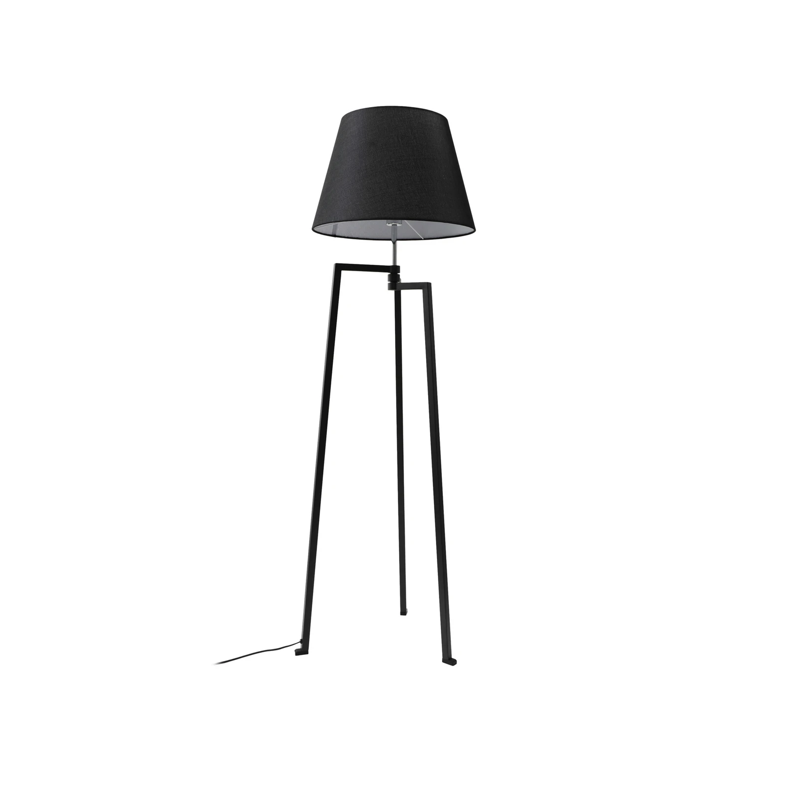 Lucande φωτιστικό δαπέδου Amona, μαύρο, ύφασμα, 150 cm, τρίποδο
