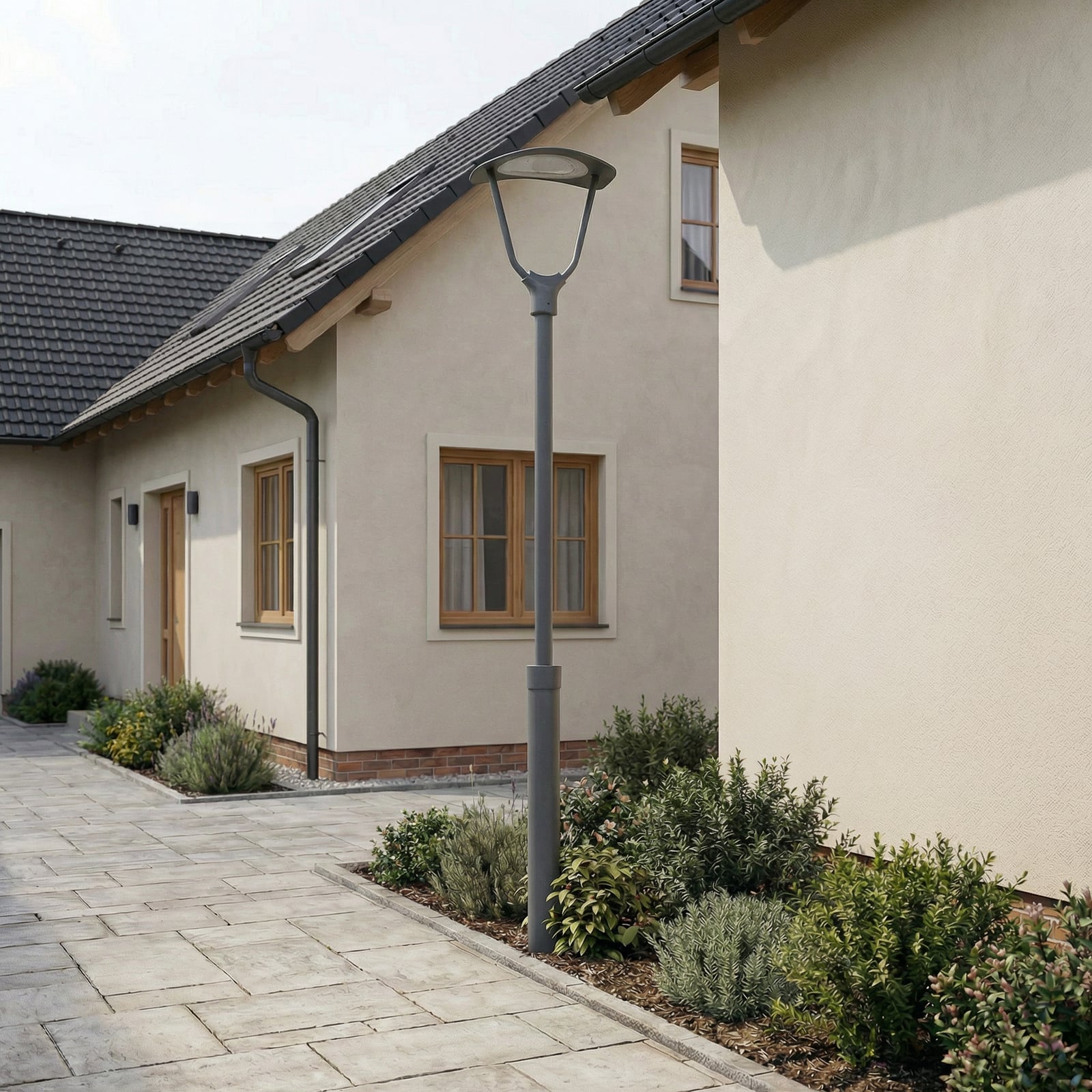 Tarasu LED vanjska svjetiljka, 250 cm, aluminij, siva, IP65 - Lucande