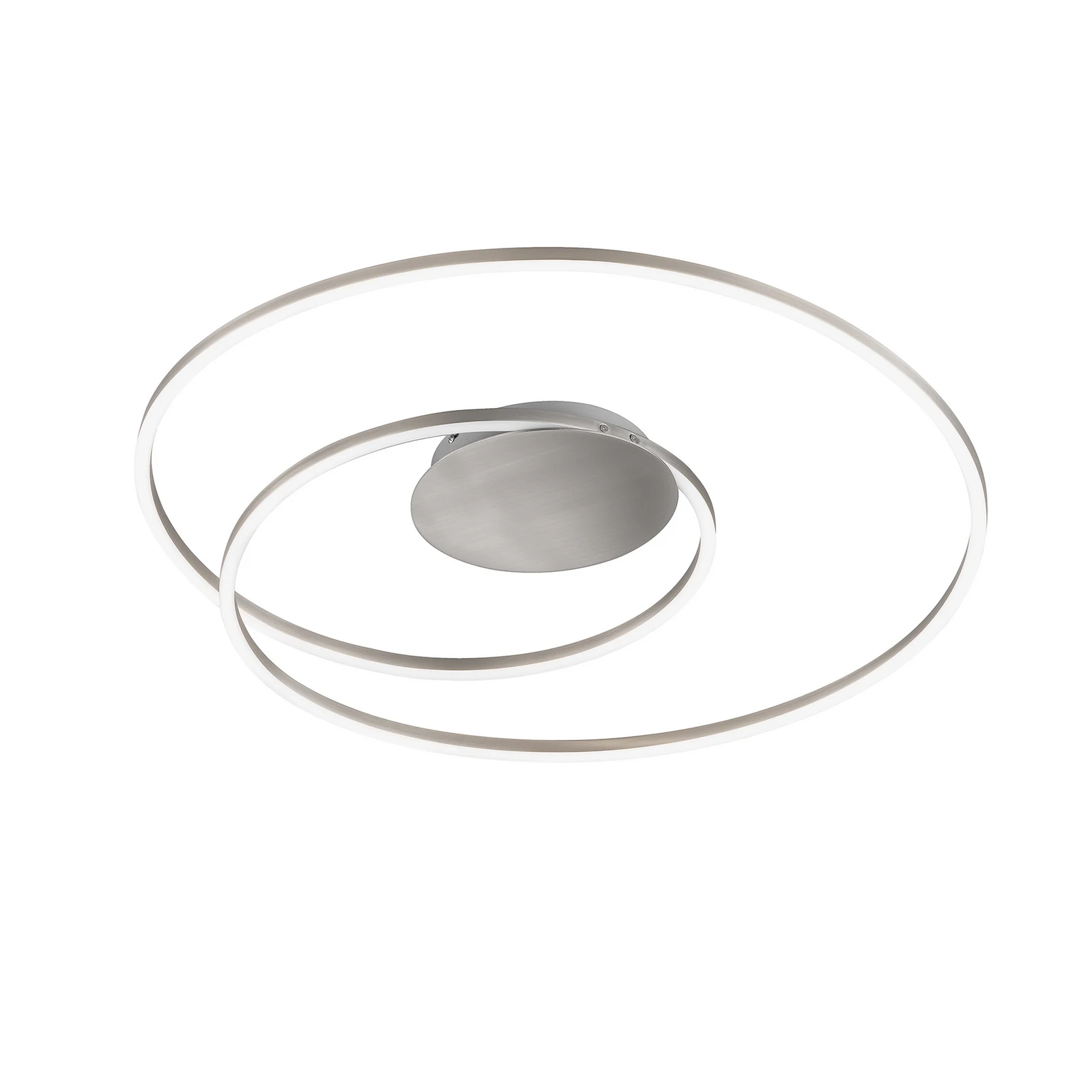LED plafondlamp HOLY, nikkel, Ø 68 cm, afstandsbediening, CCT
