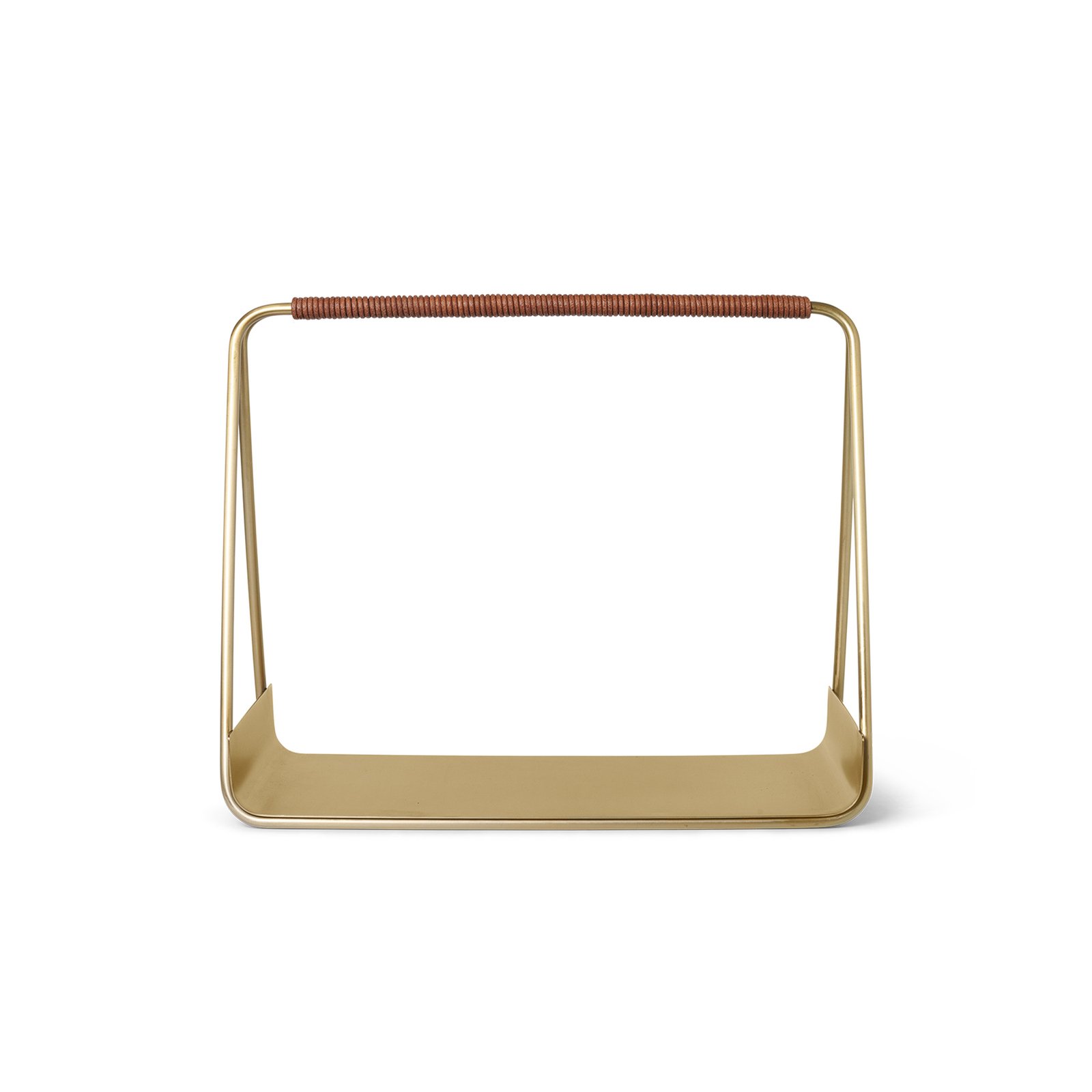 ferm LIVING Panier à bois Port, laiton, acier inoxydable, largeur 50 cm