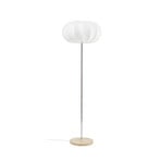 Elovie Floor Lamp, natural/chrome, fabric/travertine, 160cm - NOLA