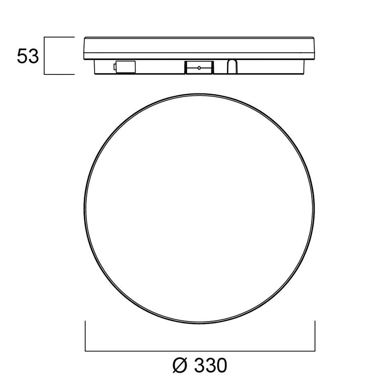 Sylvania Start Surface Slim plafondlamp, Ø 33 cm, IP54, dimbaar.