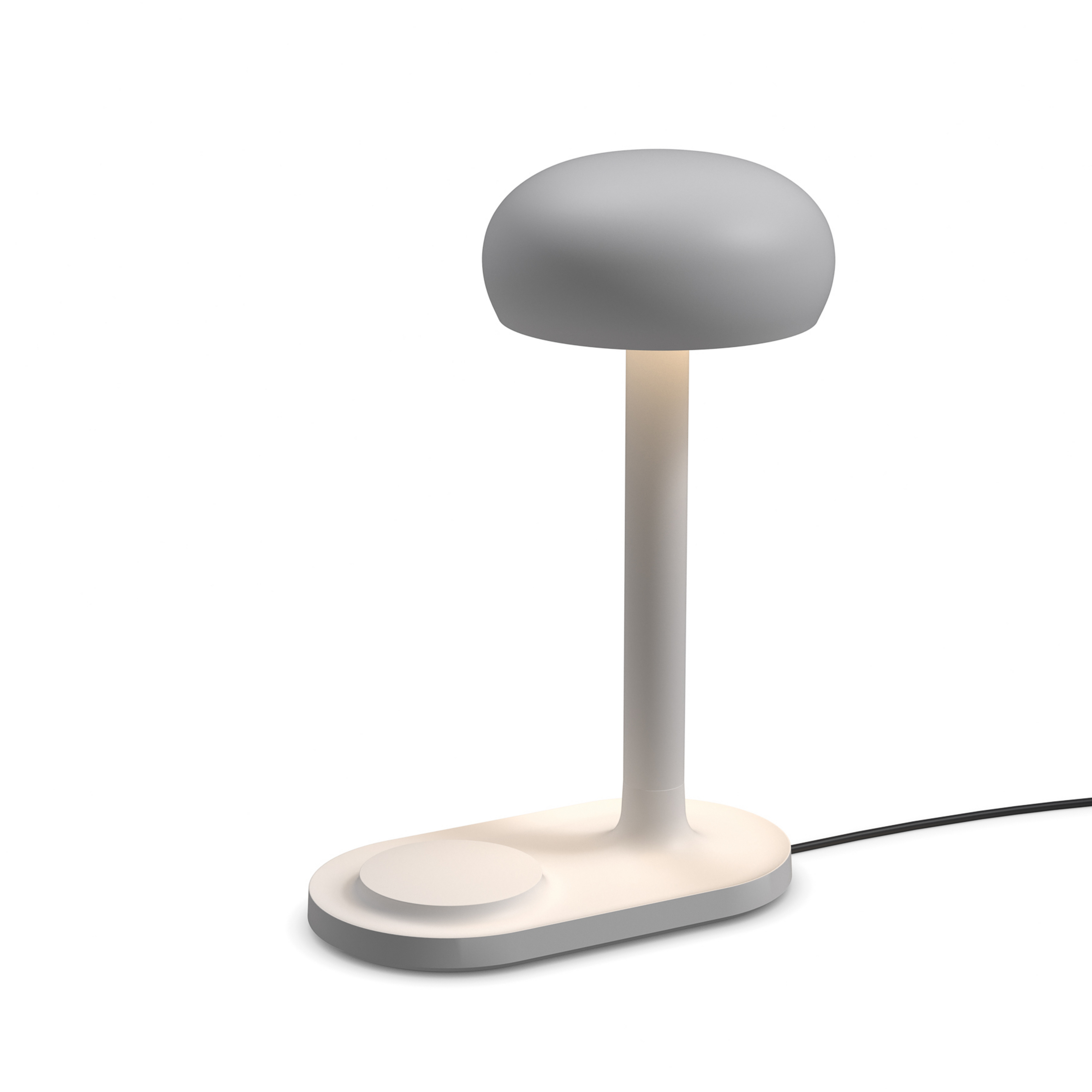 Emendo Tischlampe grau Qi-Ladefläche - PLEASE WAIT to be SEATED