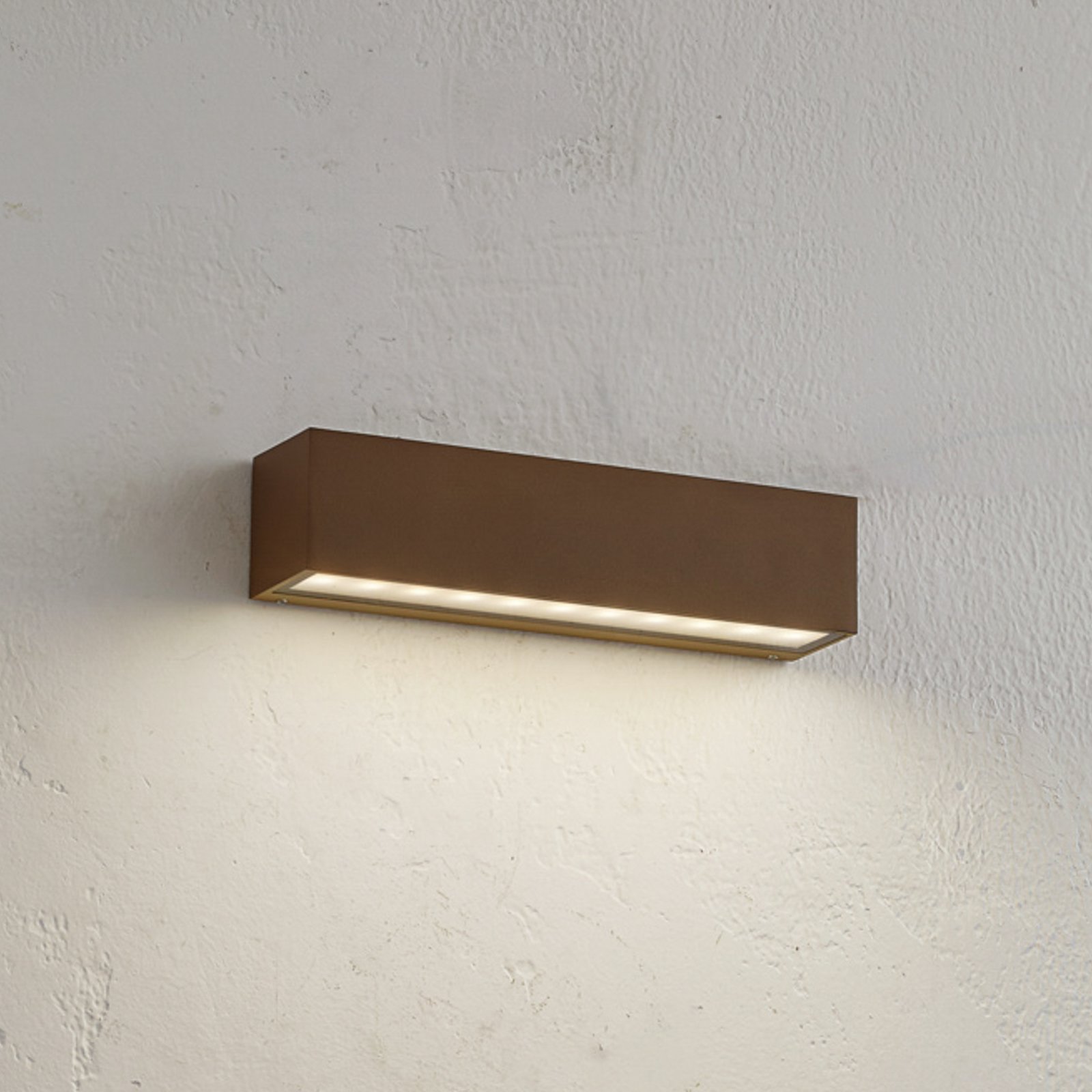 Lucande LED-Außenwandlampe Lengo, 25 cm, bronze, down, 3000K