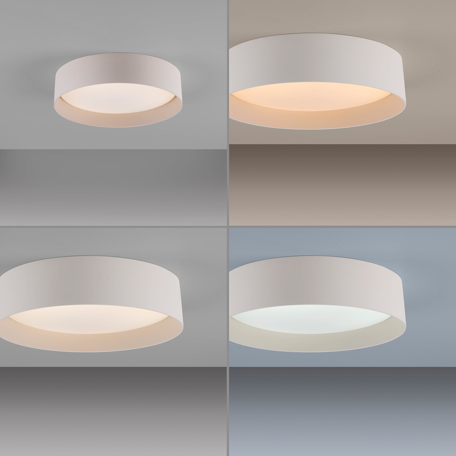 LED lubinis šviestuvas „TAVOLI“, smėlio spalvos, Ø 29 cm, metalas, CCT,