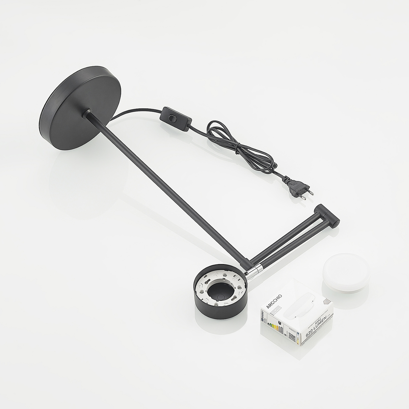 Lindby Kaylou Schreibtischlampe, schwarz